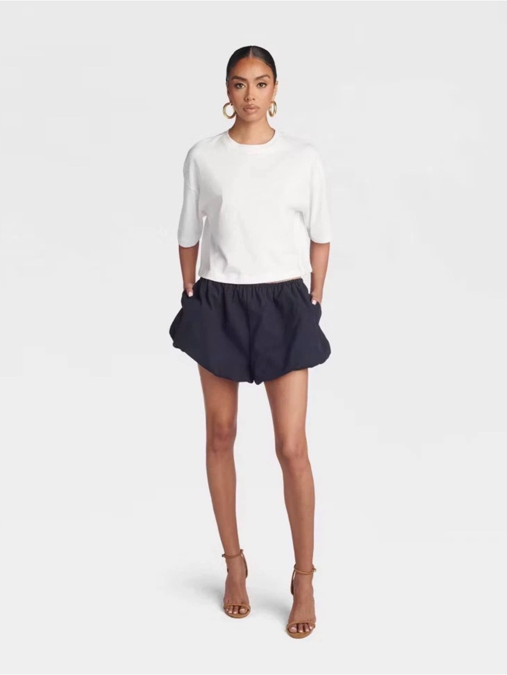 KBB by KAHLANA Women's The Bubble Shorts-DARK NAVY